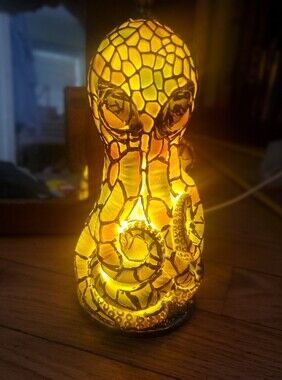Octopus Stained Glass Look Lamp